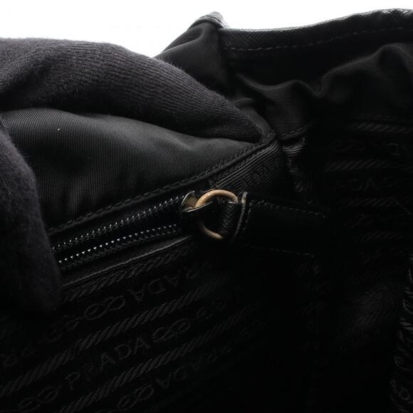 Prada Nylon Shoulder Bag, and Leather, Women's, Black, V158X - Picture 6 of 10